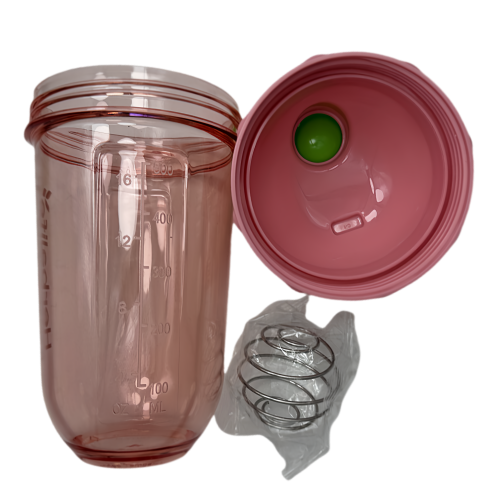 Bouteille mélangeuse portative New Life, rose 500 ml