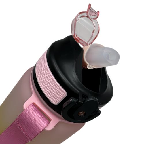 Nouvelle bouteille d'eau Life Sports d'extérieur, avec marque à l'échelle, avec paille, bouteille étanche, plastique, 600 ml jaune rose