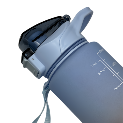 Nouvelle bouteille d'eau Life Sports d'extérieur, avec marque à l'échelle, avec paille, bouteille à l'épreuve des fuites, plastique, 1000 ml