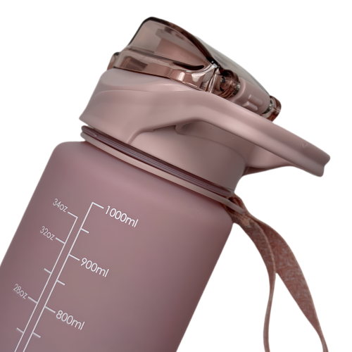 Nouvelle bouteille d'eau Life Sports d'extérieur, avec marque à l'échelle, avec paille, bouteille à l'épreuve des fuites, plastique, 1000 ml