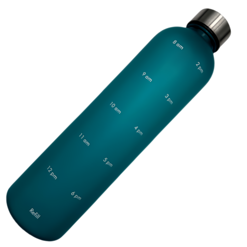 Nouvelle bouteille d'eau Life Sports motivationnelle, avec marqueur de temps, couvercle à vis, plastique 900 ml vert