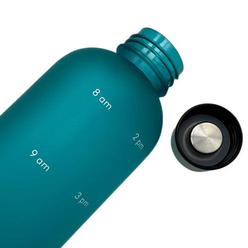 Nouvelle bouteille d'eau Life Sports motivationnelle, avec marqueur de temps, couvercle à vis, plastique 900 ml vert