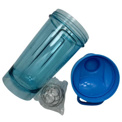 Bouteille mélangeuse portative 400 ml bleue New Life