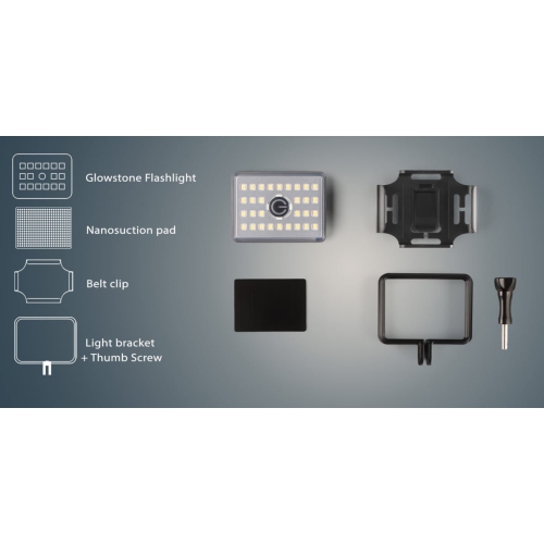 Glowstone Ultra-compact Powerful Flashlight. 900 lm, 75g, IP69K waterproof sealed rubber Hands-free EDC Floodlight - Atex Zone 0, Drop-proof 5m,