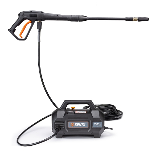 SENIX 13 Amp 1700 PSI 1.2 GPM Electric Pressure Washer with Foam Cannon, Spray Gun, 20-ft Hose, Turbo Nozzle, and Quick-Connect Spray Nozzles
