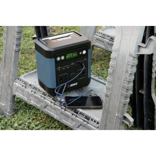 SENIX 300W Portable Power Station, 600W Peak, 296Wh Li-ion Battery, 120V AC Outlets, USB-A/C Ports, 12V DC Car Charger, LED Light, Pure Sine Wave for