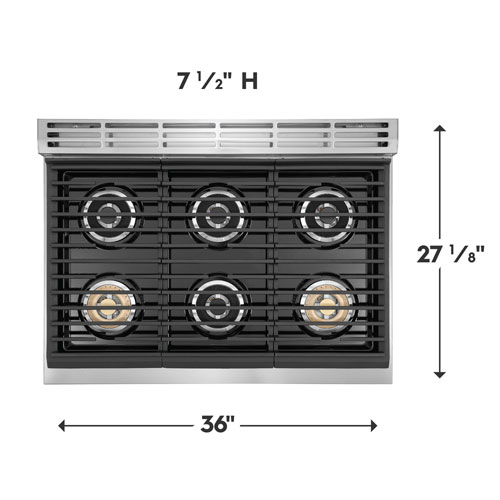 Surface de cuisson au gaz à 6 brûleurs de 36 po d'Electrolux - Acier inoxydable