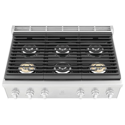 Surface de cuisson au gaz à 6 brûleurs de 36 po d'Electrolux - Acier inoxydable