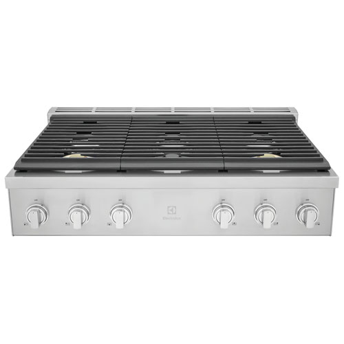Surface de cuisson au gaz à 6 brûleurs de 36 po d'Electrolux - Acier inoxydable