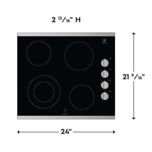 Surface de cuisson électrique de 24 po à 4 éléments d'Electrolux - Acier inoxydable