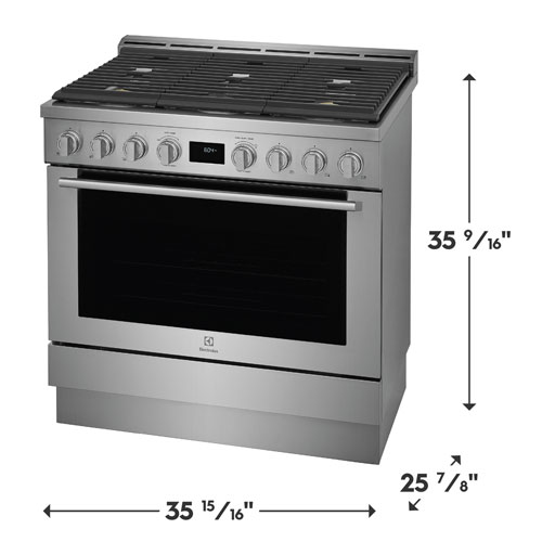 Electrolux 36" 4.4 Cu. Ft. True Convection 6-Burner Freestanding Gas Range - Stainless Steel
