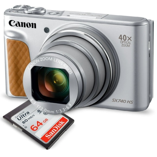 CANON  Powershot Sx740 Hs Digital Camera (Silver) With 64GB Card