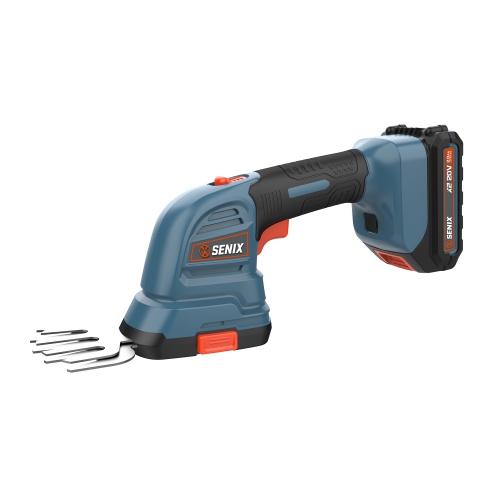 SENIX X2 20V Max* 2-in-1 Cordless Hedge Trimmer and Grass Shear with Interchangeable 4-Inch and 8-Inch Blades, Includes 2.0 Ah Battery and Charger