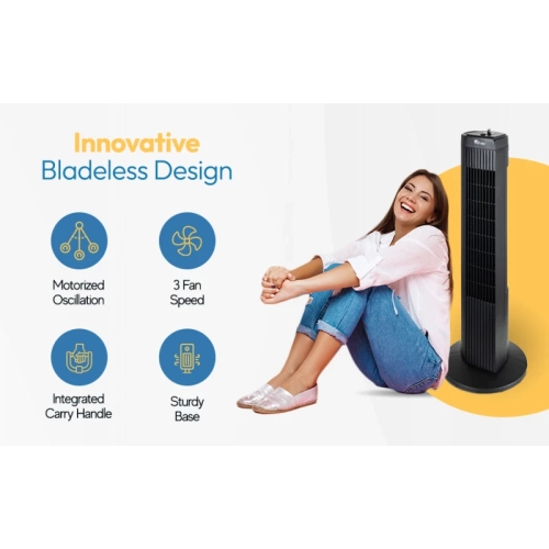 Ventilateur sur pied de 27 po pour chambre à coucher et maison - oscillation à 60°, 3 vitesses, conception compacte, SENFZ10-19&nbsp;M