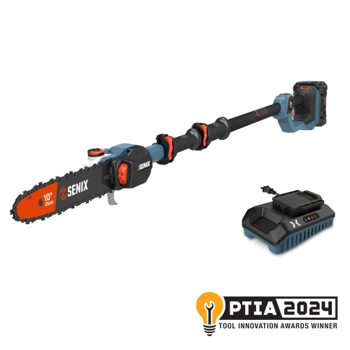 Image 1 de 10.. Perche électrique sans fil X6 60&nbsp;V Max* de 10&nbsp;po avec tête articulée de SENIX, batterie 3,0&nbsp;Ah et chargeur inclus