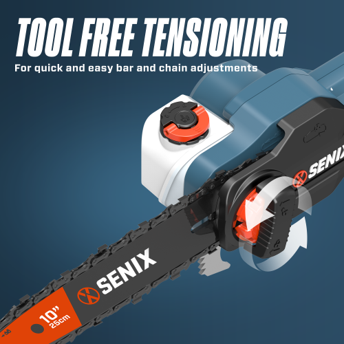 SENIX X6 60V Max* 10-Inch Cordless Pole Saw with Articulating Head, Includes 3.0 Ah Battery and Charger