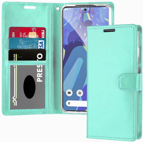 XCRS Google Pixel 8A 2024 Case PU Leather Flip Pouch Wallet with Card Slot, Lanyard
