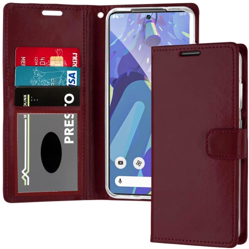 XCRS – Étui pour Pixel 8&nbsp;A 2024 en cuir de polyuréthane avec fente pour carte de Google, cordon