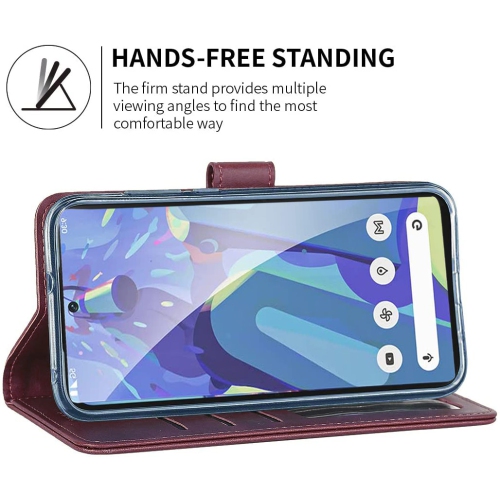 XCRS – Étui pour Pixel 8 A 2024 en cuir de polyuréthane avec fente pour carte de Google, cordon