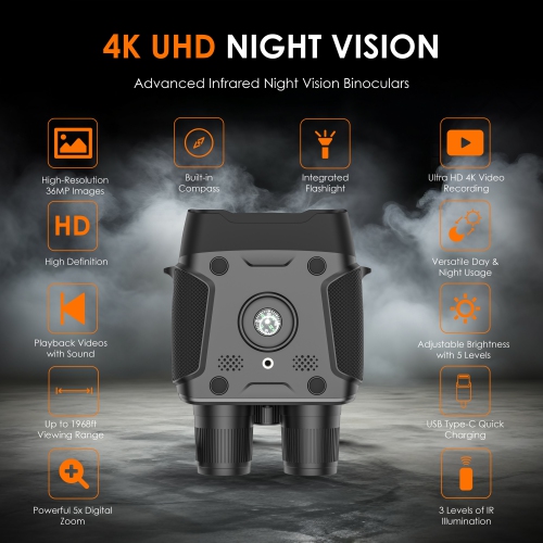 Jumelles à vision nocturne B1 Compass de Rexing en Ultra HD 4K