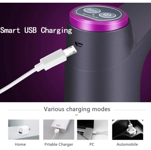Distributeur d'eau portatif - chargement électrique USB, interrupteur d'arrêt automatique, convient aux bouteilles de 3, 4, 5 gallons