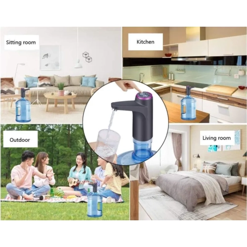 Distributeur d'eau portatif - chargement électrique USB, interrupteur d'arrêt automatique, convient aux bouteilles de 3, 4, 5 gallons