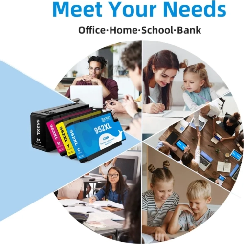 Remplacement de cartouche d'encre 952XL de haute qualité : Compatible avec les cartouches d'encre noire, cyan, magenta et jaune 952 XL de HP