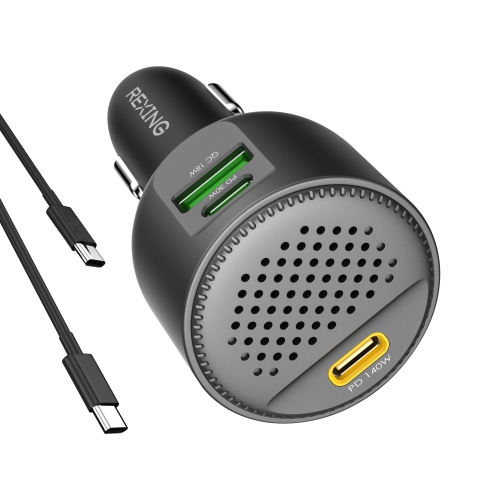 Rexing 170W Vehicle Quick Charger with 2 USB-C & 1 USB Port Compatible with iPhone and Samsung Note - Black