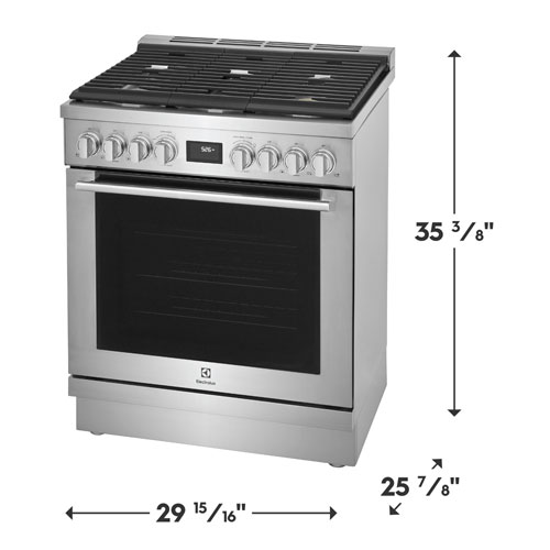 Cuisinière biénergie autonome à convection véritable 30 po 4,6 pi³ d'Electrolux - Acier inoxydable