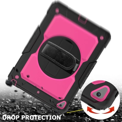 iPad 6th/5th Generation Kids Case with Pencil Holder & Screen Protector - Hard Rugged Shockproof Cover with Stand & Shoulder Strap, Fits iPad Pro