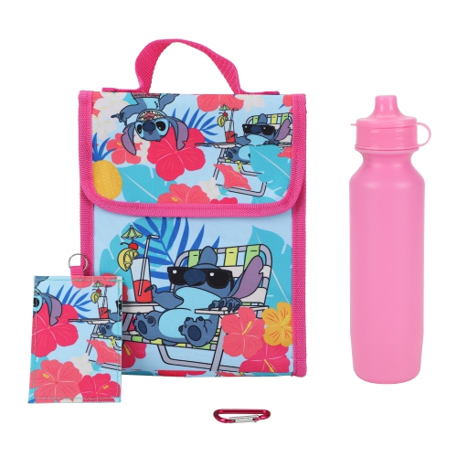Lilo & Stitch Chill Vibes Beach Fun Kids 16" Backpack and Lunch Bag 5 Piece Set