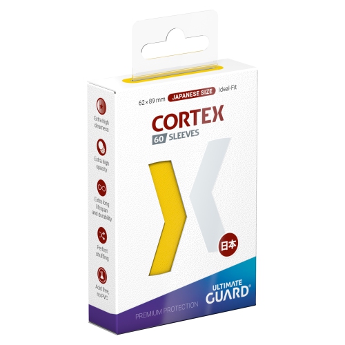 Ultimate Guard Cortex Sleeves Japanese Size: Glossy Yellow 60 Sleeves per Pack
