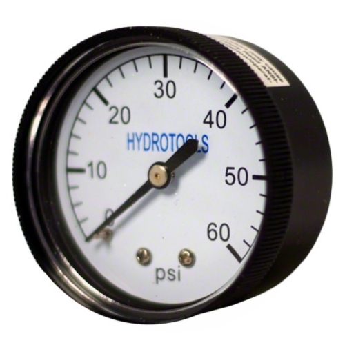 2.25-Inch Black Rear Mount Pressure Gauge Swimming Pool Filter and Pump Accessory