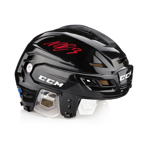 AJ SPORTS  Nico Hischier Autographed New Jersey Devils Ccm Helmet In Black