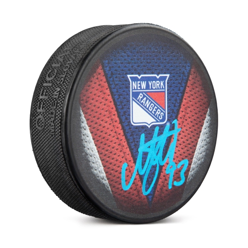 AJ SPORTS  Mika Zibanejad Signed New York Rangers Stitch Design Hockey Puck