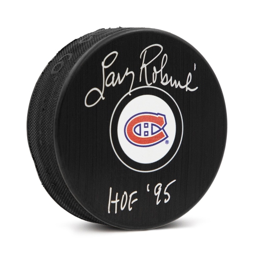 AJ SPORTS  Larry Robinson Autographed Montreal Canadiens Hockey Puck With Hof Note