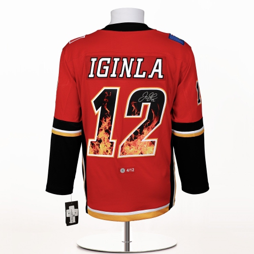 Jarome Iginla Signed Calgary Flames Fanatics Graphic Photo Jersey 12 Best Buy Canada