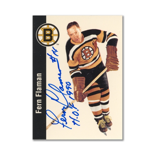 Image 1 de 1.. Carte de hockey 1994 Parkhurst Missing Link # Fern Flaman autographiée