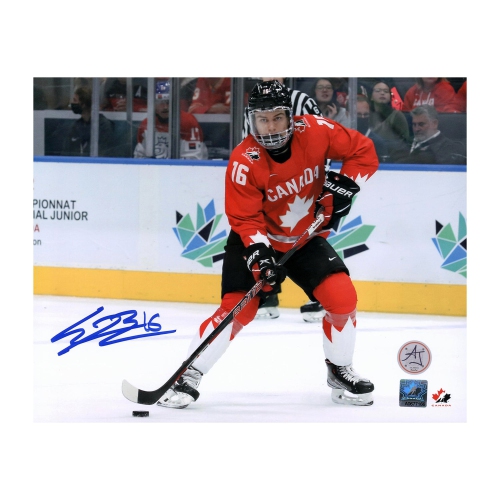 AJ SPORTS  Connor Bedard Signed Team Canada World Jr 8X10 Photo