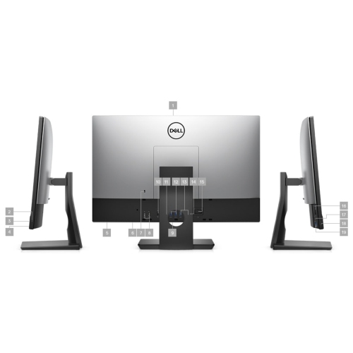 Refurbished Dell Optiplex 7470 AIO | 23.8" 1920x1080 FHD | Core i7-9700 - 256GB SSD Hard Drive - 16GB RAM | 8 cores @ 4.7 GHz Win 11 Pro Black