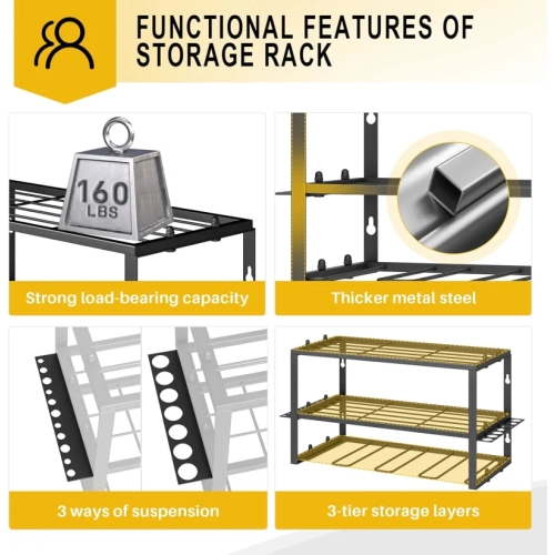 Range-outils et porte-perceuse électriques | Support à outils robuste à 3 niveaux | rangement mural pour perceuses 4