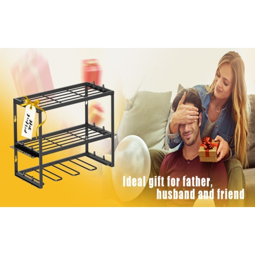 Range-outils et porte-perceuse électriques | Support à outils robuste à 3 niveaux | rangement mural pour perceuses 4