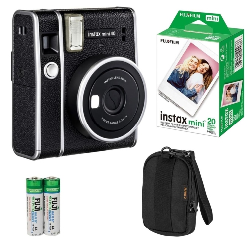 Appareil photo instantané Instax Mini 40 de Fujifilm avec 20 feuilles de film Instax Mini de Fujifilm et étui Slinger