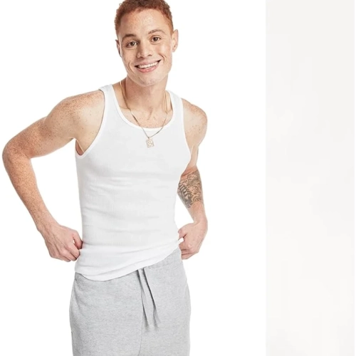 Hanes Men’s Ribbed Cotton Tank Undershirts | 6-Pack | Large size