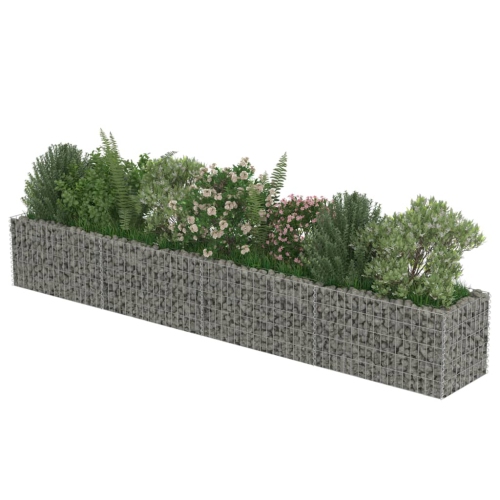 vidaXL Gabion Raised Bed Galvanised Steel 141.7"x19.7"x19.7"