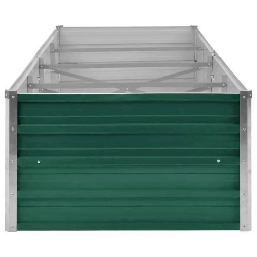 vidaXL Garden Raised Bed Galvanized Steel, Planter, Weather-resistant, Green, 126"x31.5"x17.7"