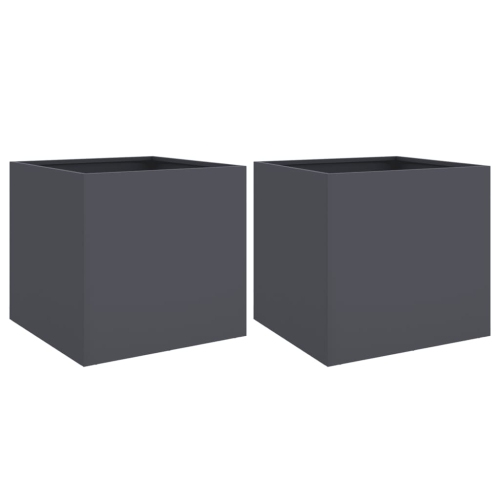 vidaXL Planters 2 pcs Anthracite 49x47x46 cm Steel