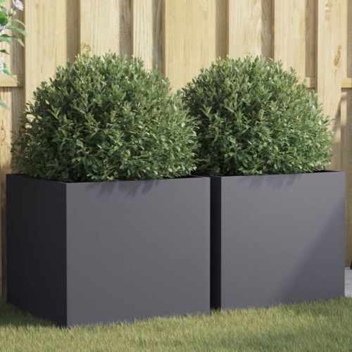 vidaXL Planters 2 pcs Anthracite 49x47x46 cm Steel
