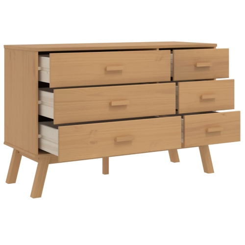 vidaXL Drawer Cabinet OLDEN Brown Solid Wood Pine
