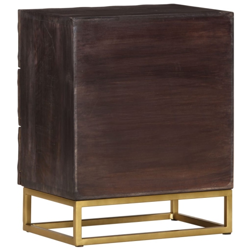 vidaXL Bed Cabinet Black 40x30x50 cm Solid Mango Wood